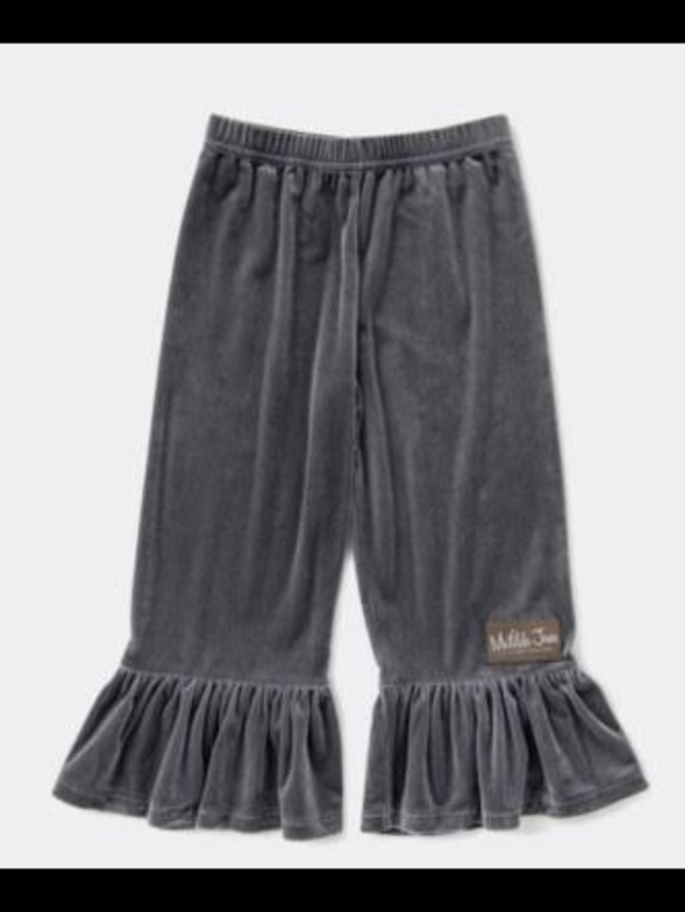 Matilda Jane Charcoal Velvet Ruffle Hem Pants